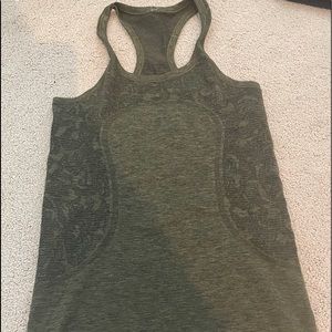 Rose patterned racerback tank top